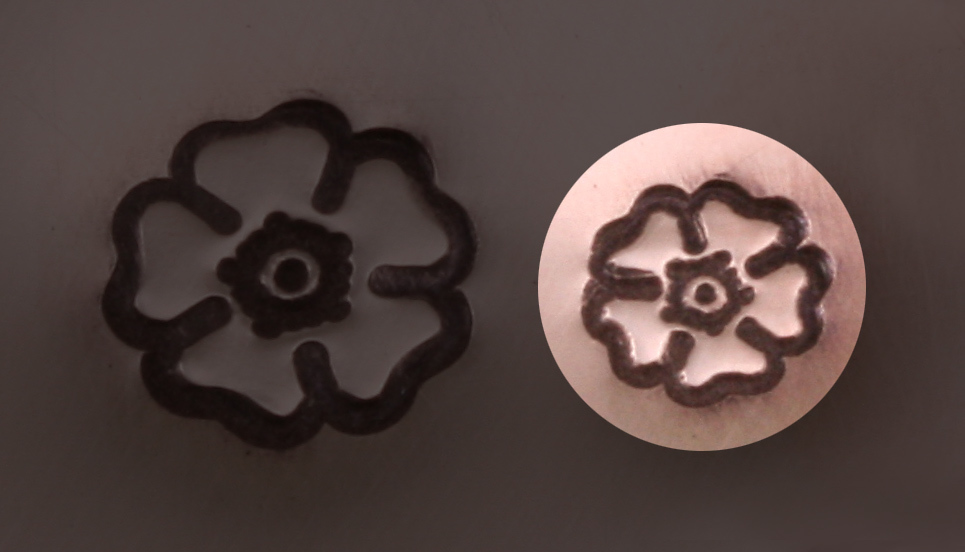 Metal Stamping Tools Small Posey Flower Metal Design Stamp, 5mm